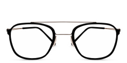 MONOGRAM Unisex Square Eyeglasses in Black & Silver – Product Photo 1