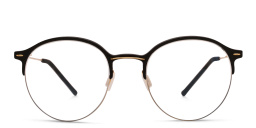 MONOGRAM Unisex Half Rim Round Eyeglasses in Black – Product Photo 1