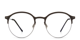 MONOGRAM Unisex Half Rim Round Eyeglasses in Grey – Product Photo 1