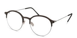 Shop MONOGRAM Unisex Half Rim Round Eyeglasses in Grey online.
