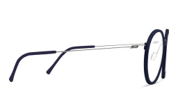 Shop MONOGRAM Unisex Round Eyeglasses in Blue online.