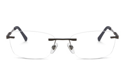 Shop EYE'M Rimless Wide Rectangle Eyeglasses in Gunmetal online.
