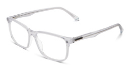 EYE'M Wide Rectangle Eyeglasses in Clear – Product Photo 2