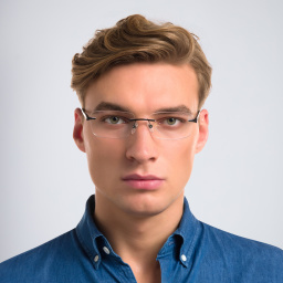 EYE'M Rimless Wide Rectangle Eyeglasses in Black – Product Photo 4