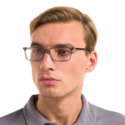 Shop EYE'M Rectangle Eyeglasses in Grey online.