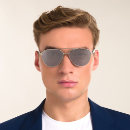 EYE'M Aviator Sunglasses in Grey – Product Photo 4