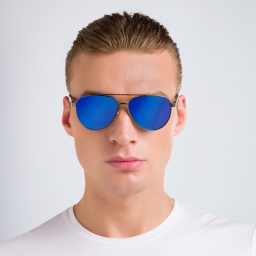 EYE'M Aviator Sunglasses in Grey – Product Photo 4