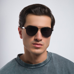 EYE'M Aviator Sunglasses in Black – Product Photo 6