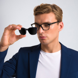 Shop EYE'M Square Eyeglasses in Black online.