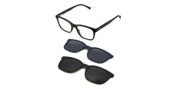 Shop EYE'M Square Eyeglasses in Black online.