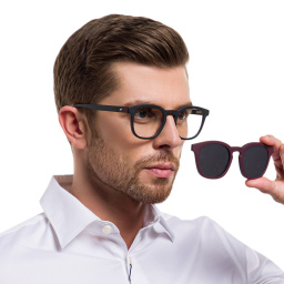 Shop EYE'M Square Eyeglasses in Black online.