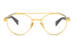 Shop BALMAIN Brigade IV Unisex Round Eyeglasses in Gold online.