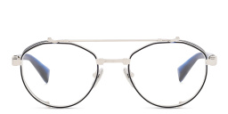 Shop BALMAIN Brigade IV Unisex Round Eyeglasses in Grey online.