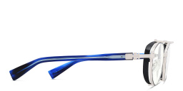 Shop BALMAIN Brigade IV Unisex Round Eyeglasses in Grey online.