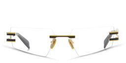 Shop BALMAIN Fixe Unisex Rimless Rectangle Eyeglasses in Gold online.