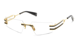 Shop BALMAIN Fixe Unisex Rimless Rectangle Eyeglasses in Gold online.