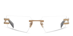 Shop BALMAIN Fixe Unisex Rimless Rectangle Eyeglasses in Rose Gold online.