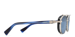 Shop BALMAIN Brigade IV Unisex Round Sunglasses in Silver online.