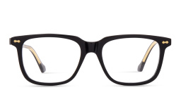 Shop GUCCI Rivets Rectangle Eyeglasses in Black online.