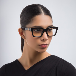 OFF WHITE Style 21 Unisex Square Eyeglasses in Black – Product Photo 6