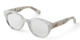 OFF WHITE Unisex Round Eyeglasses in White – Product Photo 1