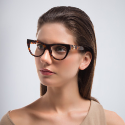 Shop OFF WHITE Unisex Cat-Eye Eyeglasses in Havana online.