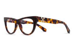 Shop OFF WHITE Unisex Cat-Eye Eyeglasses in Havana online.