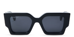 Shop OFF WHITE Unisex Rectangle Sunglasses in Shiny Black online.