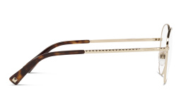 Shop VALENTINO Round Eyeglasses in Gold online.