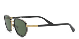 Shop PERSOL Irregular Sunglasses in Black online.