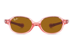 Ray-Ban Junior Kids Oval Sunglasses in Transparent Light Red – Product Photo 1