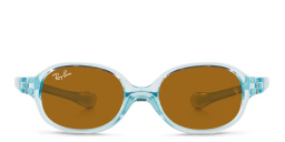 Ray-Ban Junior Kids Oval Sunglasses in Transparent Light Blue – Product Photo 1