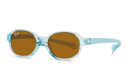 Ray-Ban Junior Kids Oval Sunglasses in Transparent Light Blue – Product Photo 2