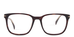 Shop DAVID BECKHAM Wide Rectangle Eyeglasses in Havana online.