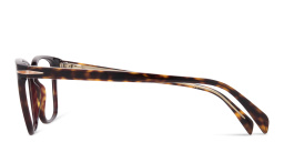 Shop DAVID BECKHAM Wide Rectangle Eyeglasses in Havana online.