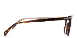 Shop DAVID BECKHAM Wide Rectangle Eyeglasses in Havana online.