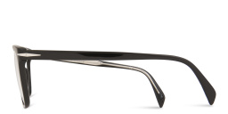 Shop DAVID BECKHAM Wide Rectangle Eyeglasses in Black online.