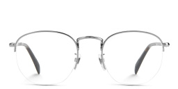 Shop DAVID BECKHAM Half Rim Oval Eyeglasses in Ruthenium Havana online.