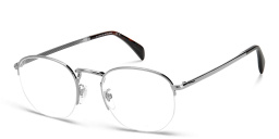 Shop DAVID BECKHAM Half Rim Oval Eyeglasses in Ruthenium Havana online.