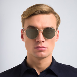 DAVID BECKHAM Square Sunglasses in Gold – Product Photo 4