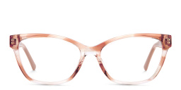 Shop JIMMY CHOO Rectangle Eyeglasses in Striped Pink online.