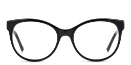 Shop JIMMY CHOO Metal Trim Cat-Eye Eyeglasses in Black online.