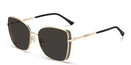 Shop JIMMY CHOO Alexis/S Square Sunglasses in Black Gold online.