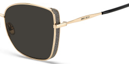Shop JIMMY CHOO Alexis/S Square Sunglasses in Black Gold online.