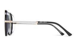 JIMMY CHOO Oversized Round Sunglasses in Black – Product Photo 3