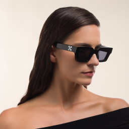 Shop OFF WHITE Unisex Square Sunglasses in Black online.
