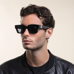 Shop OFF WHITE Unisex Square Sunglasses in Black online.