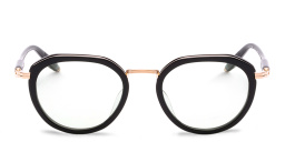AKONI Camera Unisex Round Eyeglasses in Black – Product Photo 1