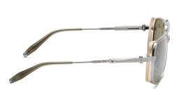 Shop AKONI Pathfinder Rectangle Sunglasses in Gold online.