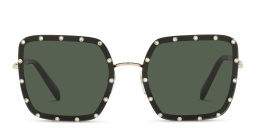 VALENTINO Oversized Square Sunglasses in Black – Product Photo 1
